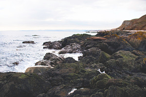 Rocky shore containing landscape, water, and sea