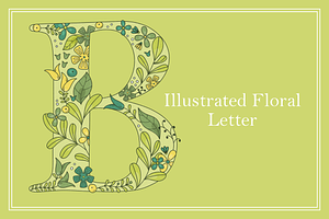 Floral Illustrated Letter B