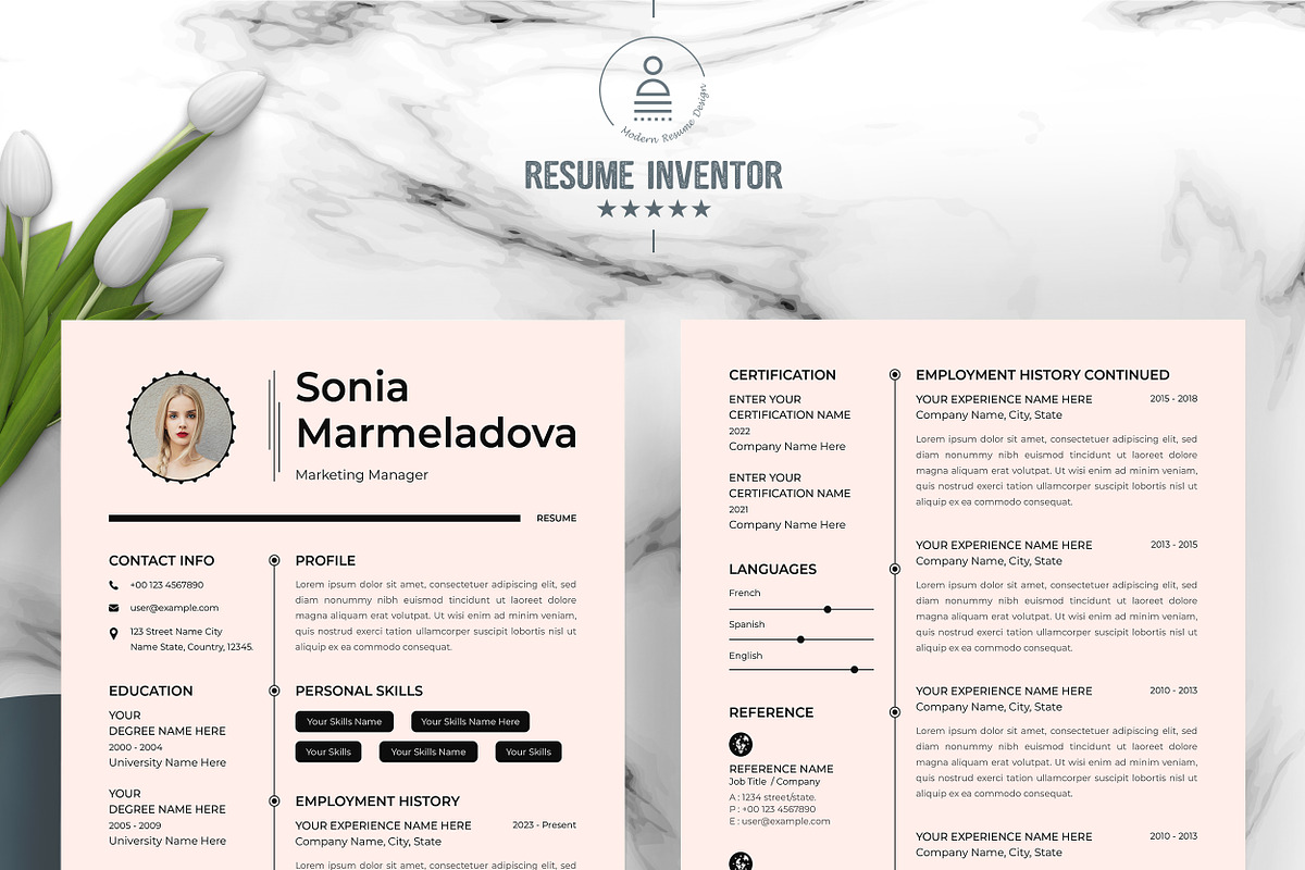 One-Page Resume for Professionals preview 2