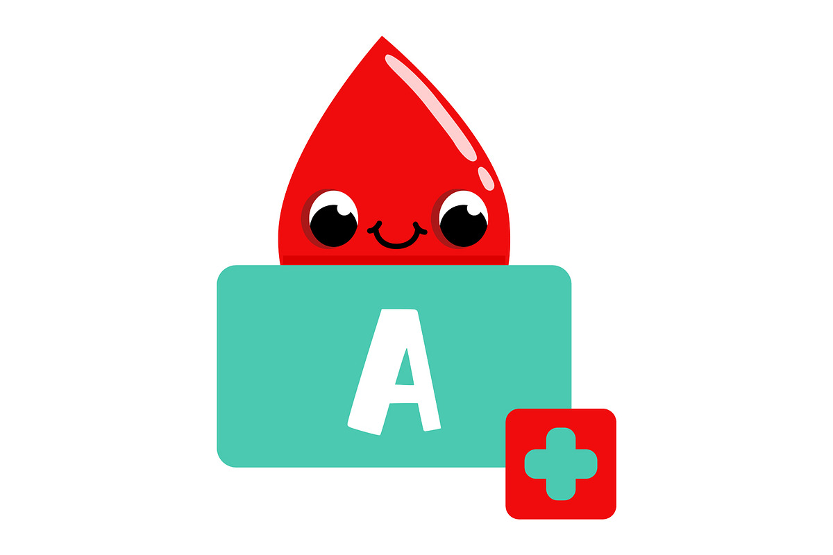 Blood Type Cartoon Drops Rh Factor, a Healthcare Illustration by the_myro
