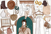 Beige Aesthetic Fashion Clip Art Set, an Illustration by TWG Designs (Thumbnail 2 of 8)