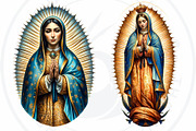 Watercolor Lady of Guadalupe Clipart, a Person Illustration by ThatsDesignArt (Thumbnail 7 of 10)