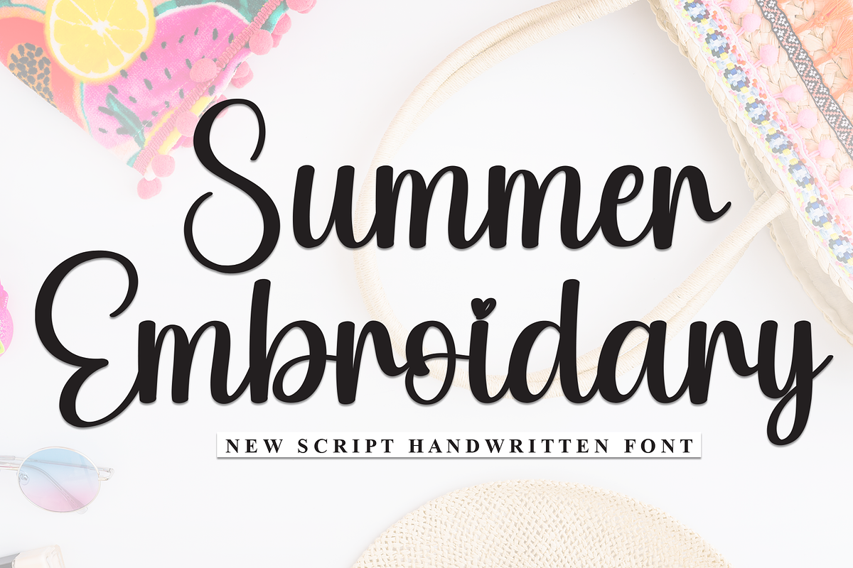Summer Embroidary | Script Font, a Handwritten Font by Scratchones (Photo 1 of 8)