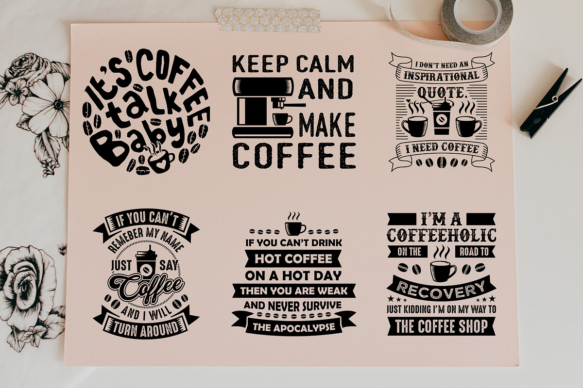 Coffee Quotes V9 SVG DXF PNG EPS, an Illustration by Tosca Digital (Photo 3 of 5)