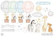 Watercolor Baby Animal Air Balloons, an Animal Illustration by Roodi and Bear (Thumbnail 2 of 3)