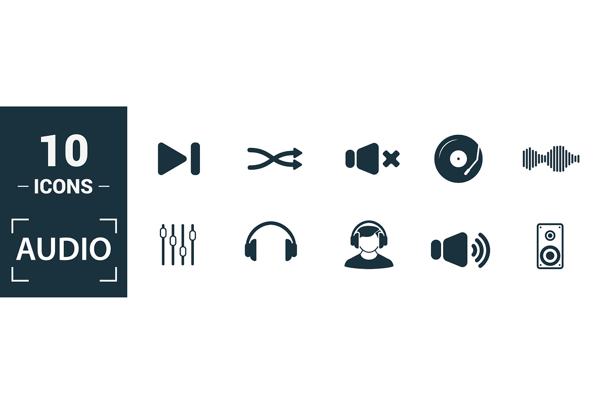 Audio Filled Icon Set, an Object Graphic by Aimagenarium@gmail.com (Photo 2 of 3)