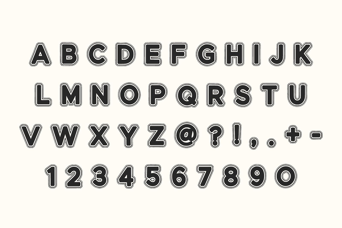 Cutt Sticker | Cute Outline Font, a Sans Serif Font by Fourteen Letter (Photo 5 of 6)