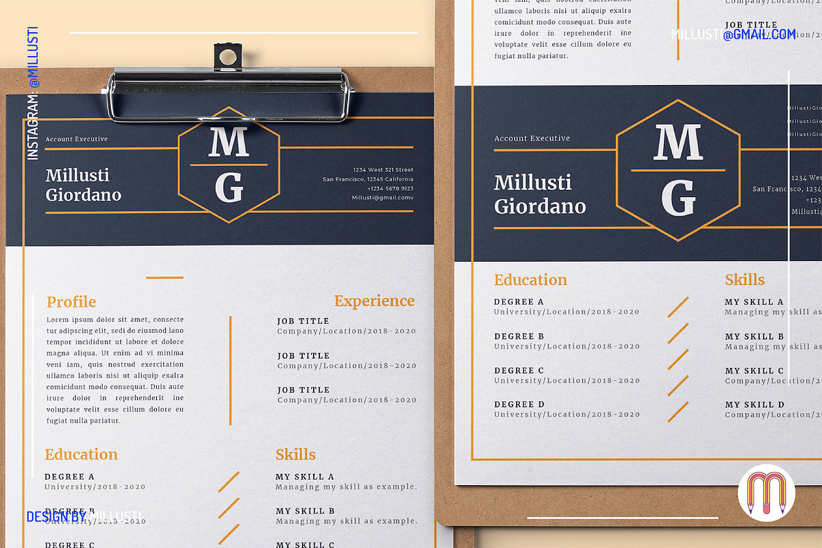 Minimalist Hexagonal Resume CV, a Resume Template by Millusti (Photo 4 of 5)