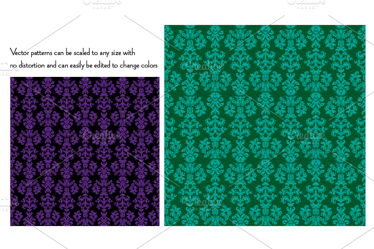 Seamless Halloween Damask Patterns preview 3