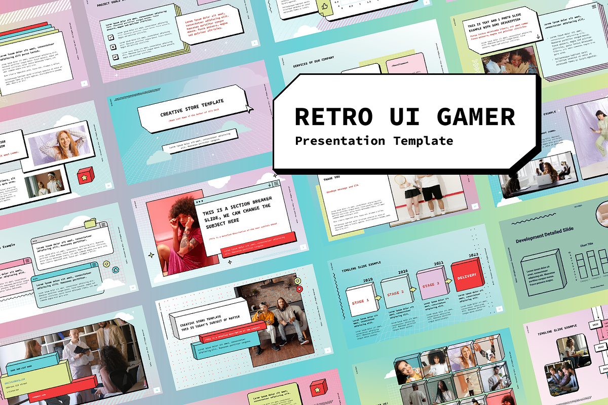 Retro UI Gamer - PowerPoint Template, a Presentation Template by chio.design - Khalay Chio (Photo 1 of 7)