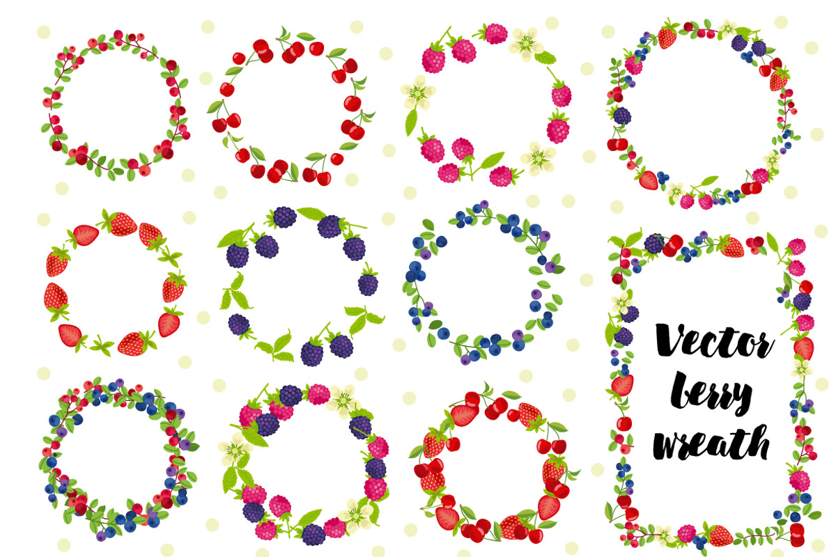 Vector berry patterns, a Decorative Illustration by martynmarin (Photo 3 of 7)