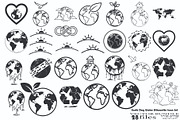 Earth Day Globe Silhouette Set, a Person Illustration by Designer_Momina (Thumbnail 18 of 32)