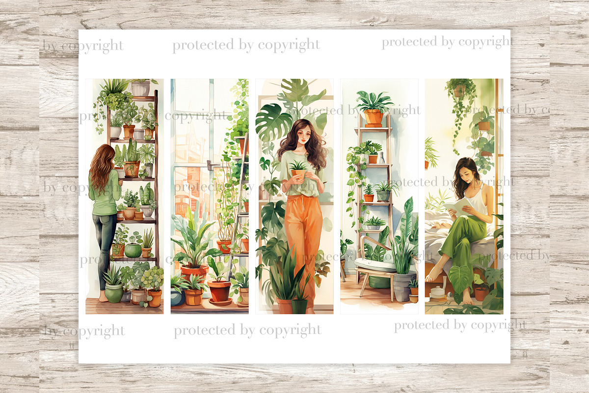 Plant Lover Bookmark | Botanical, a Person Illustration by GlamArtZhanna (Photo 3 of 3)