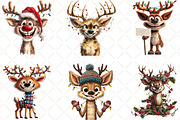 Christmas Deer Clipart, an Illustration by Black Bird Studio (Thumbnail 5 of 6)