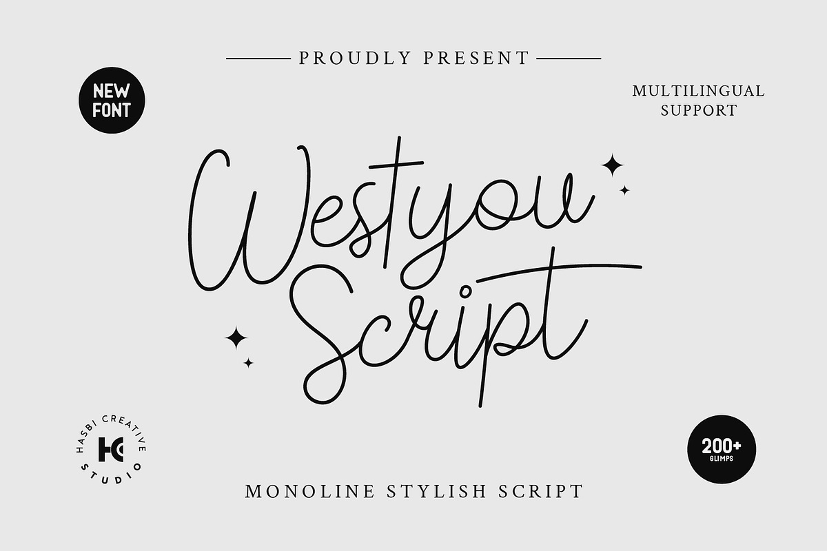 Westyou - Script Monoline, a Font by Hasbi Creative (Photo 1 of 11)