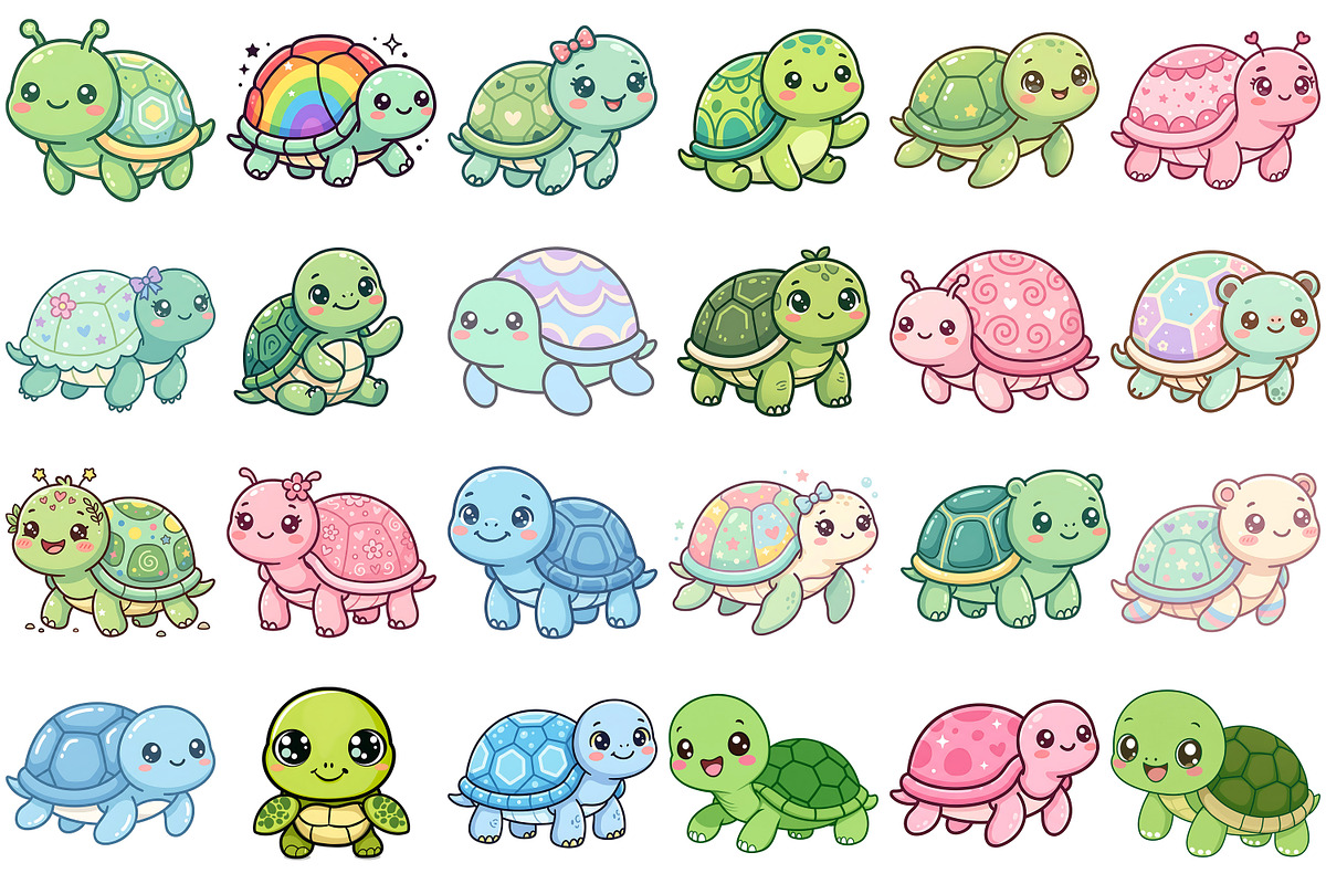 Cute Turtle Clipart, an Animal Illustration by Forhadx5 (Photo 4 of 6)