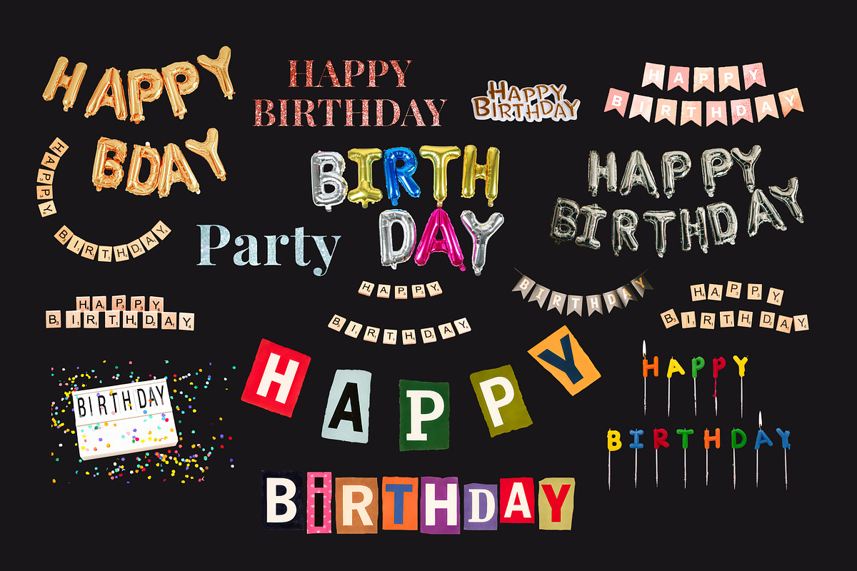 Birthday Party Collage Elements, an Object Graphic by Anzhelika (Photo 8 of 10)