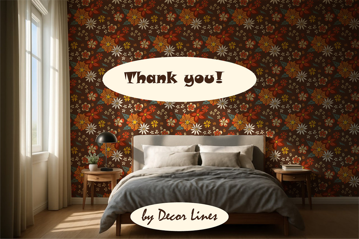 Retro 70s style wallpapers, a Decorative Illustration by Decor Lines (Photo 9 of 9)