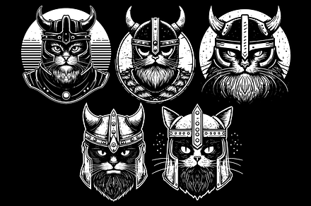 Cat Viking Warriors