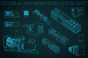 Mobile Generating Units Set, a Technology Illustration by Blacklight (Thumbnail 2 of 3)