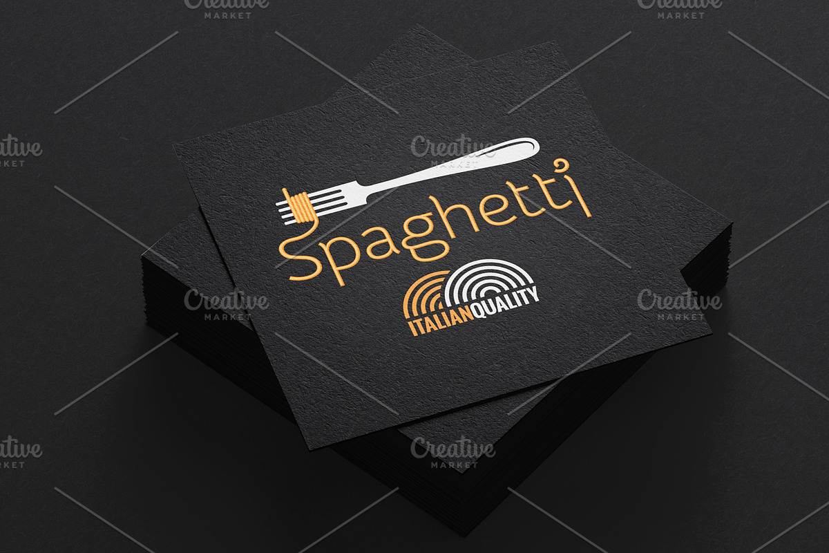 Spaghetti Pasta On Fork Label., an Object Illustration by PushLogo (Photo 1 of 3)