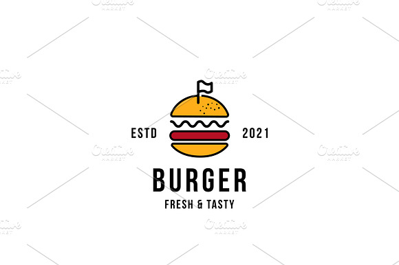 Simple Burger Logo Design preview 5