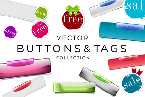 Vector Buttons And Tags Collection