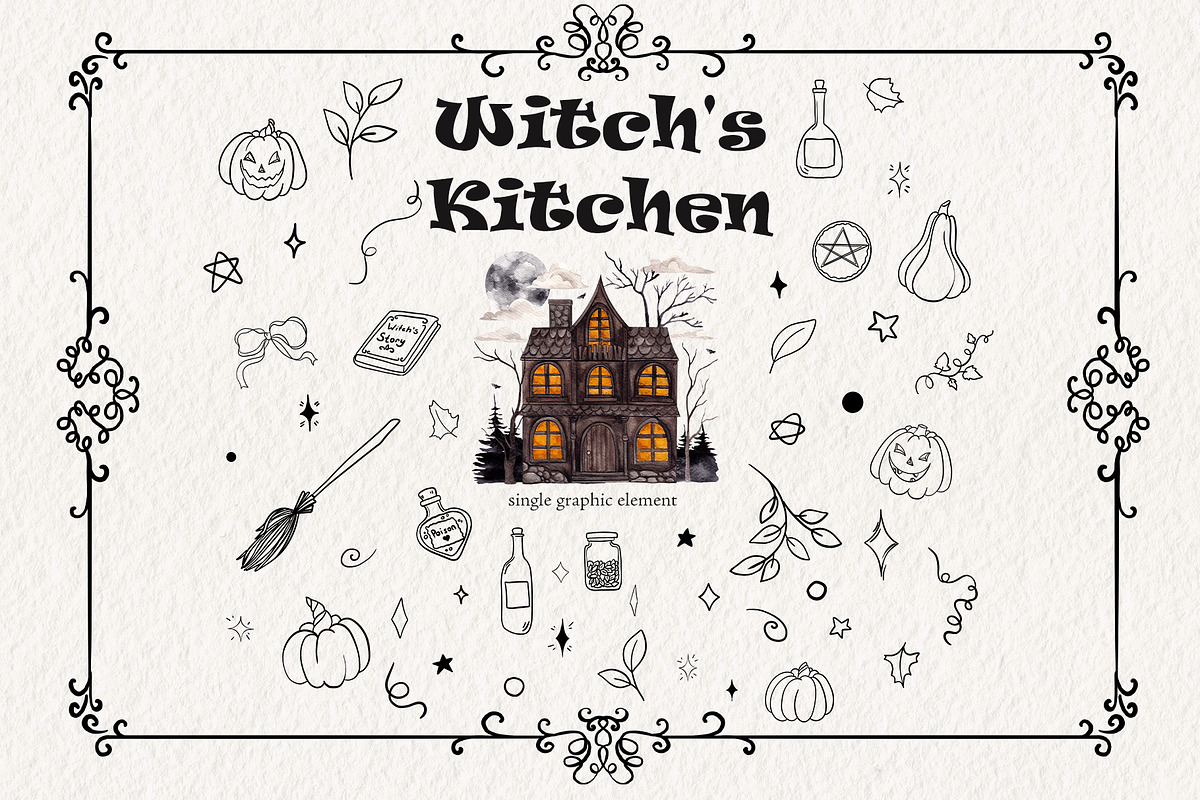 Witch's Kitchen. Hand draw graphic, an Object Illustration by ma_i_vi (Photo 4 of 12)