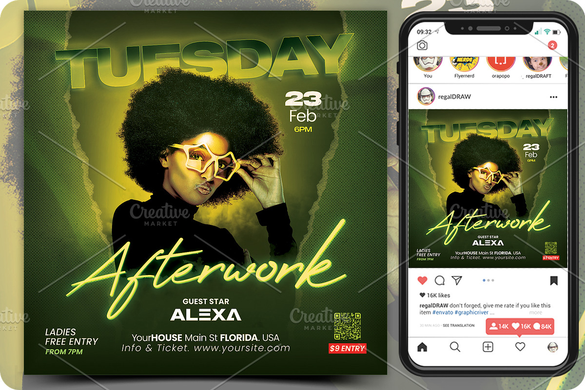 Tuesday After work Flyer, a Flyer Template by regalDRAW (Photo 4 of 4)