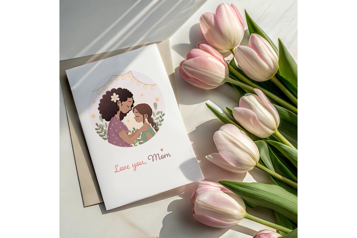 Mother’s Day Clipart – Black Mom, a Person Illustration by Bielousova Art (Photo 4 of 6)