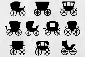 Carriage Silhouette SVG, a Transportation Illustration by newminddesign
