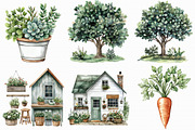 Watercolor Gardening House Clipart, an Illustration by Libby Wishes (Thumbnail 4 of 6)