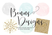Gold Shimmer Snowflakes + BONUS, an Illustration by Indie Grace Design (Thumbnail 2 of 3)