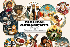 NATIVITY BIBLICAL ORNAMENT CLIPART, a Person Illustration by Daring Digies