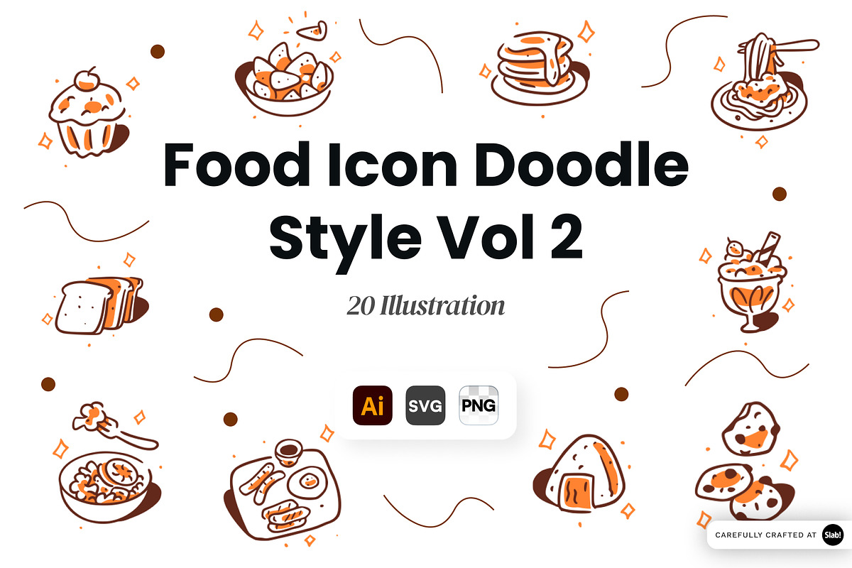 Food Icon Doodle Style Vol 2, an Object Graphic by SLAB! Design (Photo 1 of 3)