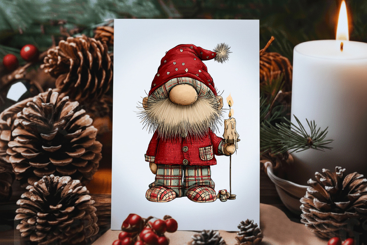Whimsical Christmas Gnome Clipart, an Illustration by Dream Creation (Photo 7 of 8)
