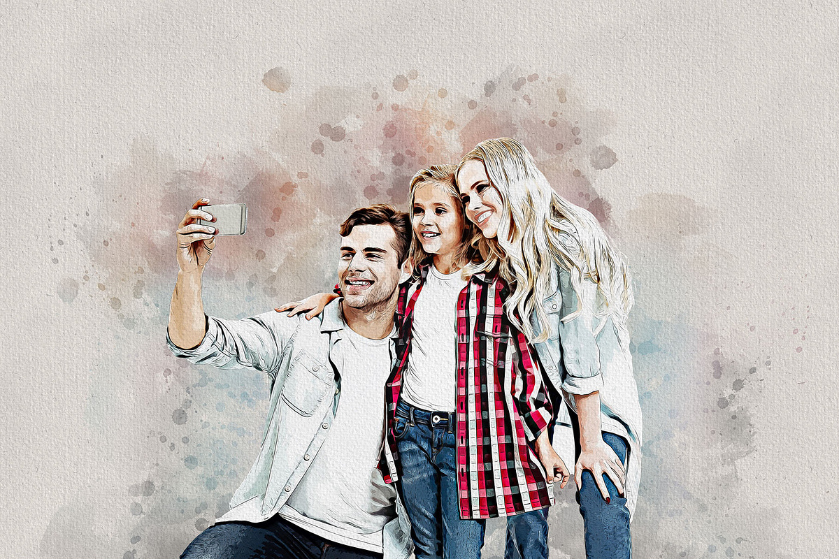 Costume Family Watercolor Art, an Action Add-On by MRI STUDIO (Photo 16 of 27)