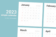 2023 Simple Calendar [Sunday], a Stationery Template by WORAKAMON Design Studio (Thumbnail 1 of 5)