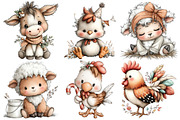 Whimsical Farm Animals Clipart, an Illustration by Pixels.Craft (Thumbnail 5 of 6)