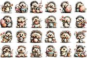Whimsical Easter Hedgehog Clipart, an Illustration by Sublimation Artist (Thumbnail 2 of 7)