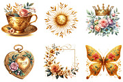 Golden Mother's Day Clipart, an Illustration by DreamArtGraphic (Thumbnail 4 of 4)