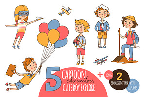 5 cute boys travelers
