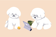 Cute dogs of Bichon Frise breed set, an Animal Illustration by Good Studio (Thumbnail 4 of 10)