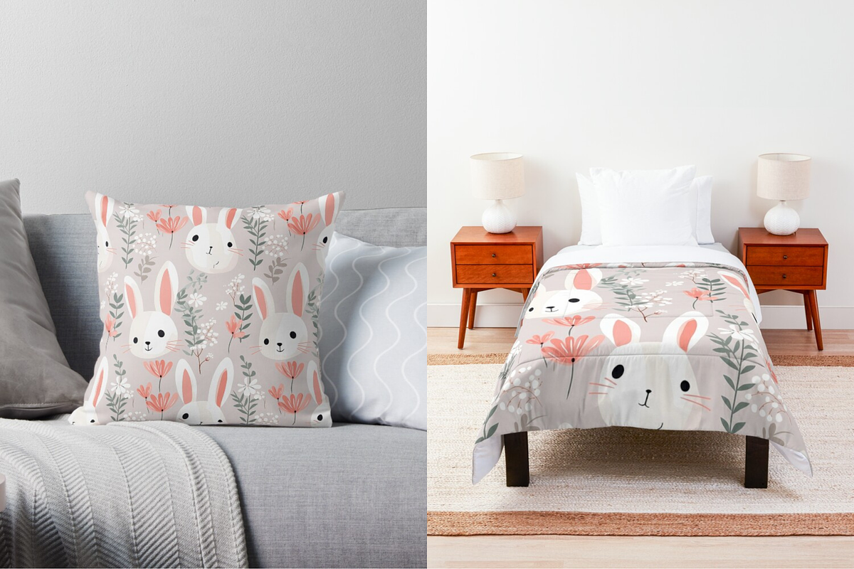 Cute rabbit pattern, a Pattern Graphic by AlexandraTret (Photo 3 of 4)