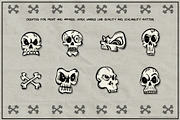 Skulls Vector Pack | Hand-Drawn Art, a Person Illustration by Fuzzy Poet by DG2 (Thumbnail 2 of 3)