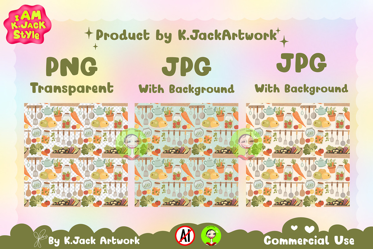 Vintage Garden Pantry Seamless, a Background Graphic by K.JackArtwork (Photo 2 of 8)