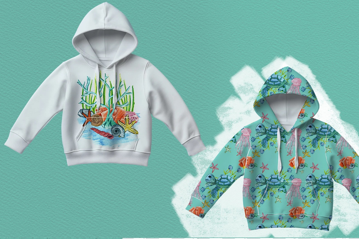 Ocean Whimsy Watercolor Wonders, an Illustration by Amarawolf's Art (Photo 11 of 18)