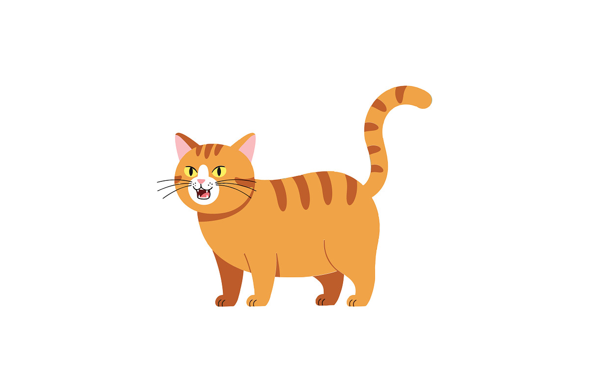 Playful orange tabby cat with cheerf, an Illustration by designvectx