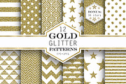 Gold Glitter Patterns, a Pattern Graphic by Amovitania (Thumbnail 1 of 9)