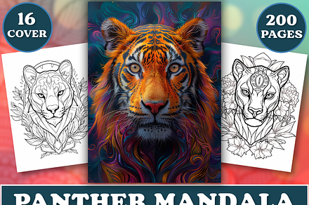 200 Panther Mandala Coloring Pages